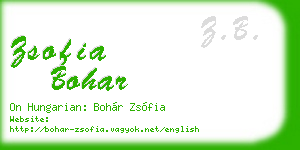 zsofia bohar business card