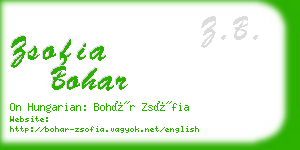 zsofia bohar business card